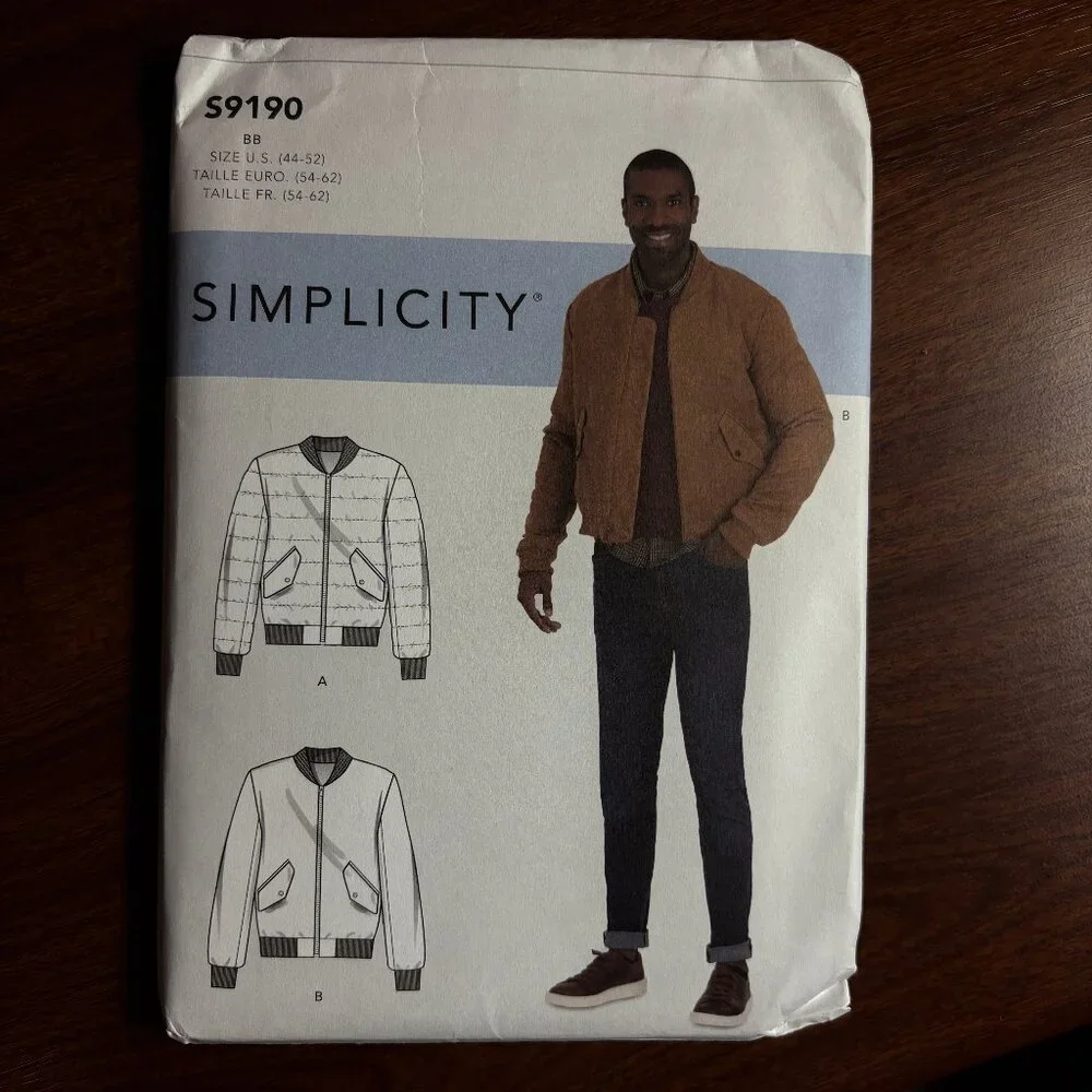 Simplicity Pattern S9190 BB for Men's Jacket